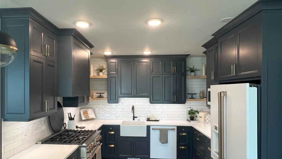 blue kitchen